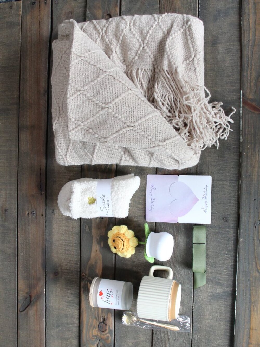 Women's Birthday Self-Care Gift Basket, Sunflower-Themed